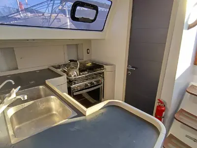 Galley of Yume, a RM Yachts RM 10.60 sailboat at Saint-Cast-le-Guildo, France