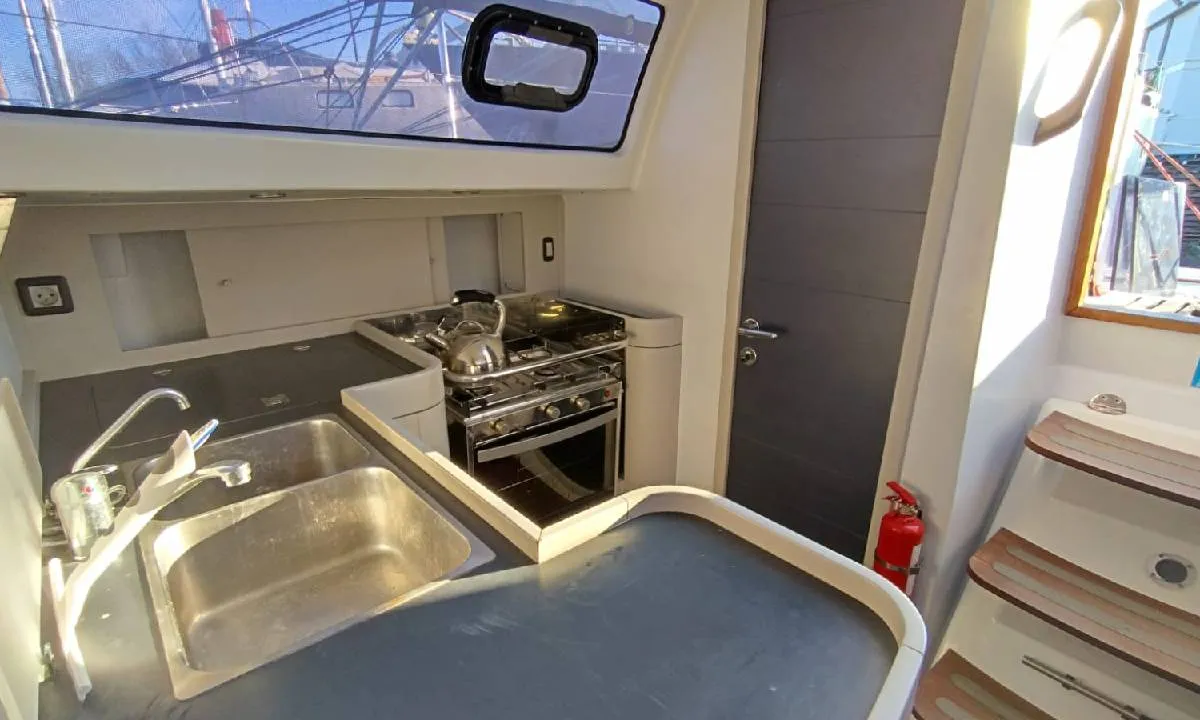 Galley of Yume, a RM Yachts RM 10.60 sailboat at Saint-Cast-le-Guildo, France