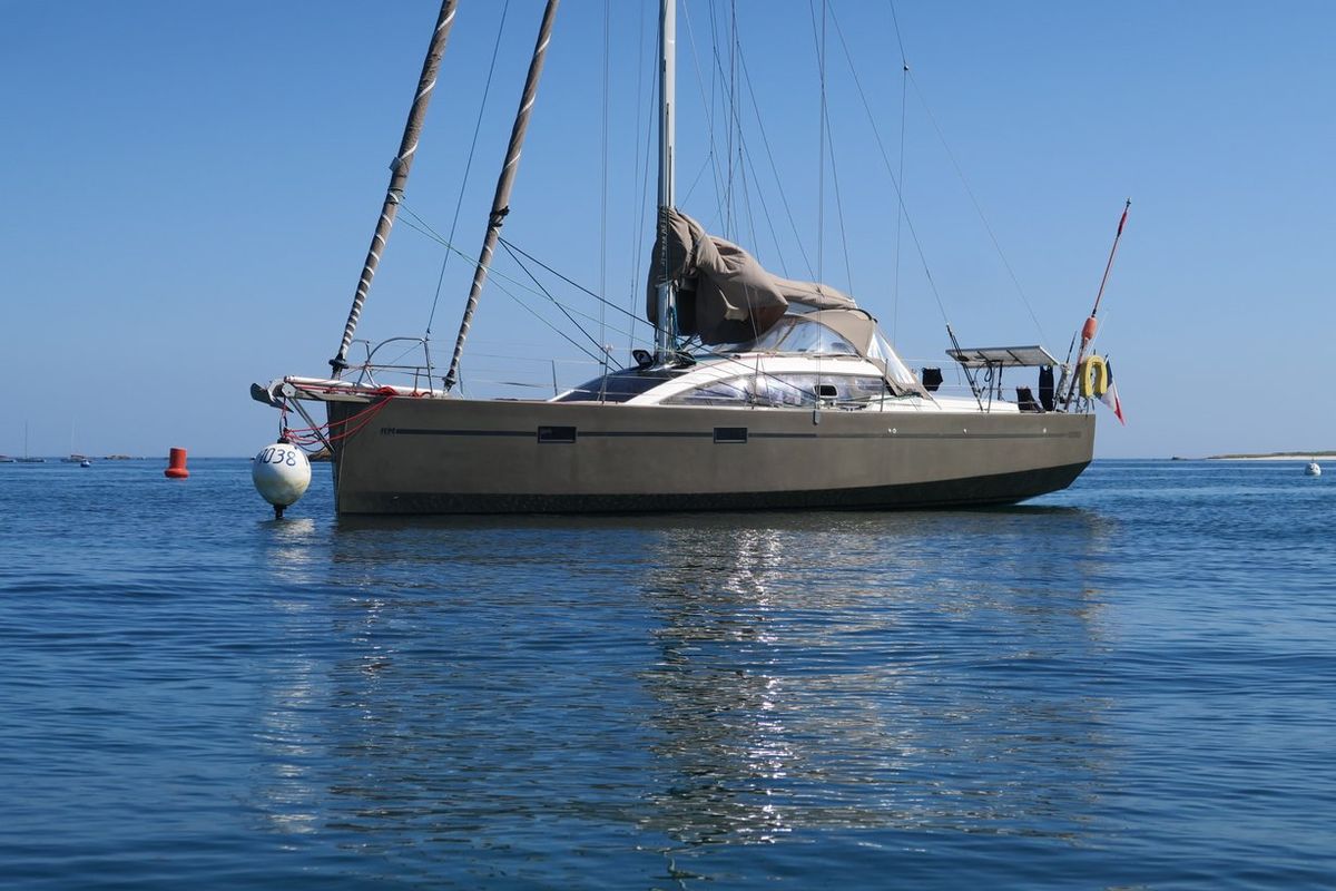 Exterior view of Yume, a RM Yachts RM 10.60 sailboat at Saint-Cast-le-Guildo, France