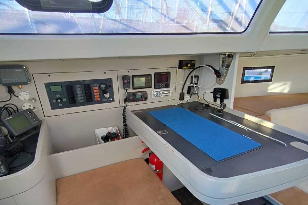 Cockpit of Yume, a RM Yachts RM 10.60 sailboat at Saint-Cast-le-Guildo, France