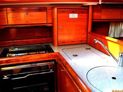 Galley of Small As, a Bavaria 33 Cruiser sailboat at Izola / Isola, Slovenia