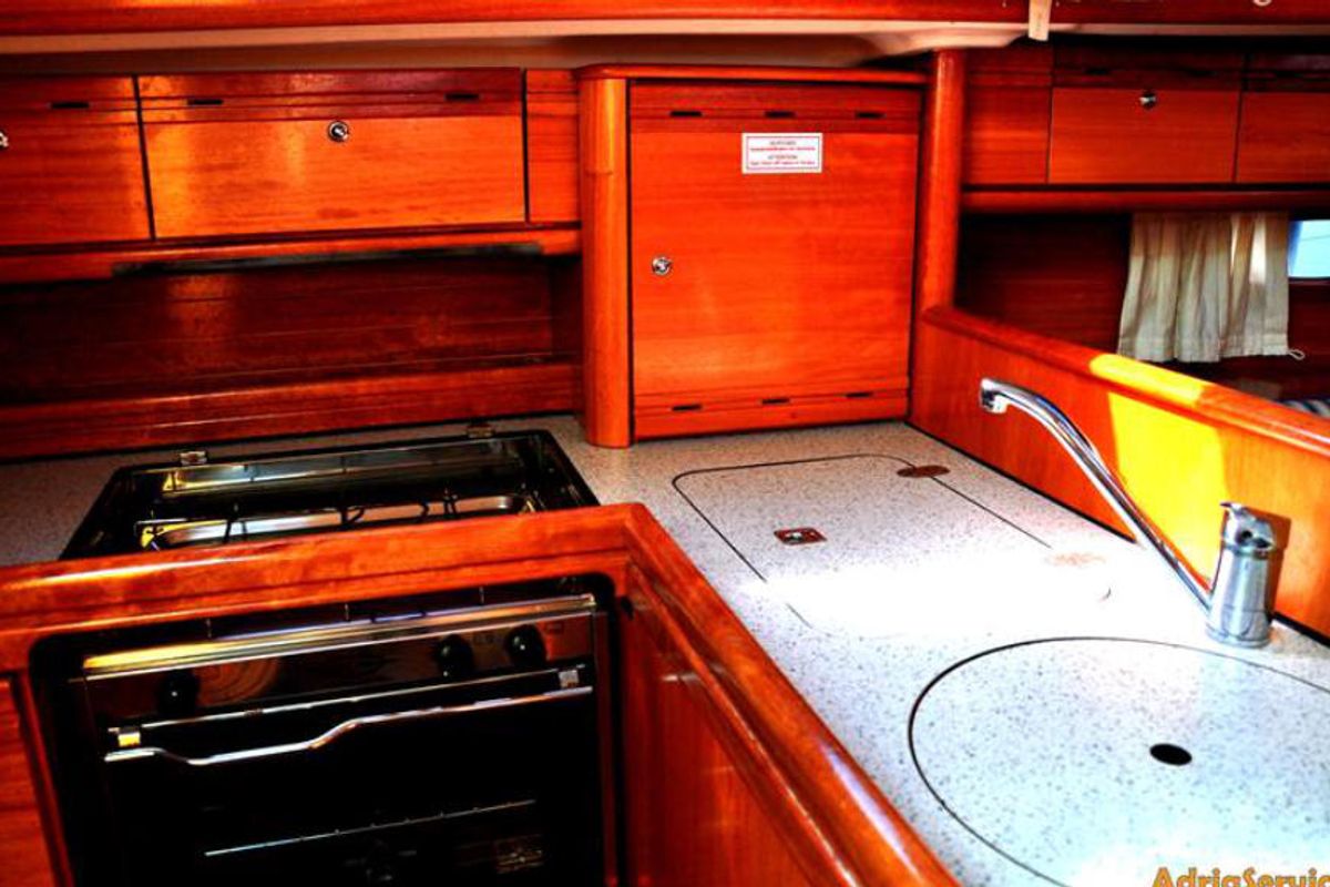 Galley of Small As, a Bavaria 33 Cruiser sailboat at Izola / Isola, Slovenia