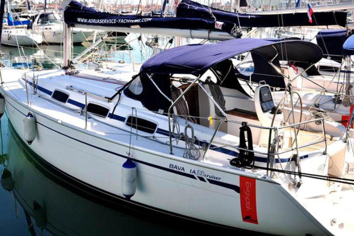 Exterior view of Small As, a Bavaria 33 Cruiser sailboat at Izola / Isola, Slovenia