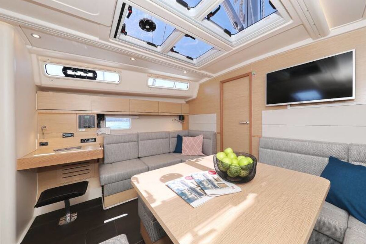 Salon of Theodora, a Hanse Yachts Hanse 458 sailboat at Municipal Unit of Lefkada, Greece