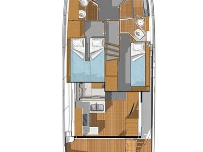 Floor plan of Sirena, a Beneteau Swift Trawler 41 yacht at Split, Croatia