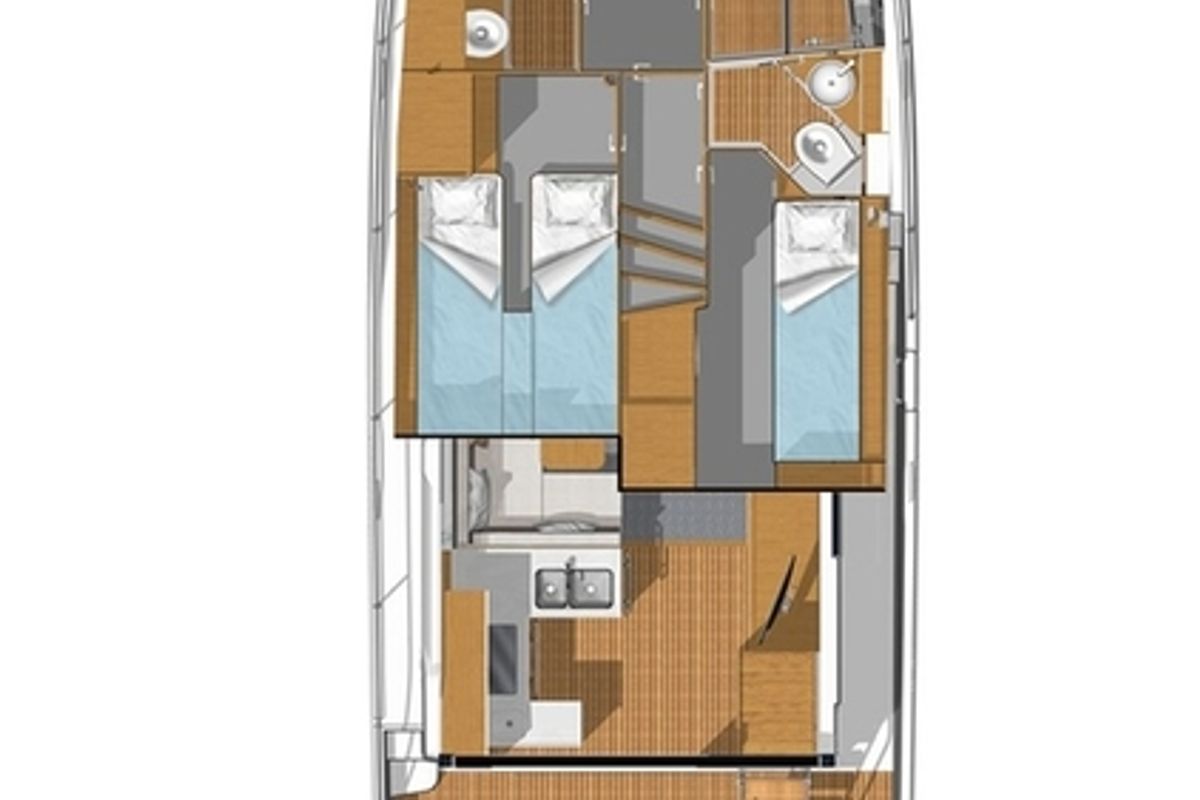 Floor plan of Sirena, a Beneteau Swift Trawler 41 yacht at Split, Croatia