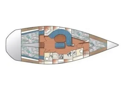 Floor plan of Tintaro, a Catalina Yachts Catalina 42 sailboat at Genoa, Italy