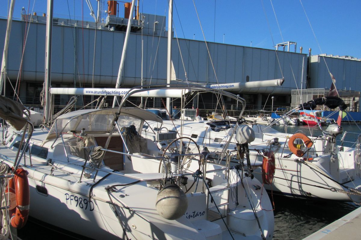 Exterior view of Tintaro, a Catalina Yachts Catalina 42 sailboat at Genoa, Italy