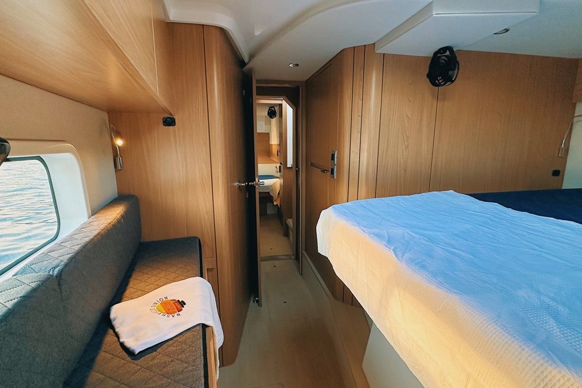 Cabin on Jomo, a Bali Catspace catamaran at Fethiye, Turkey