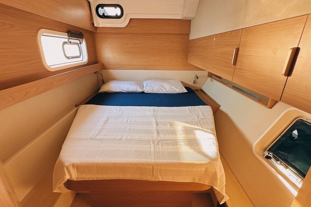 Cabin on Jomo, a Bali Catspace catamaran at Fethiye, Turkey