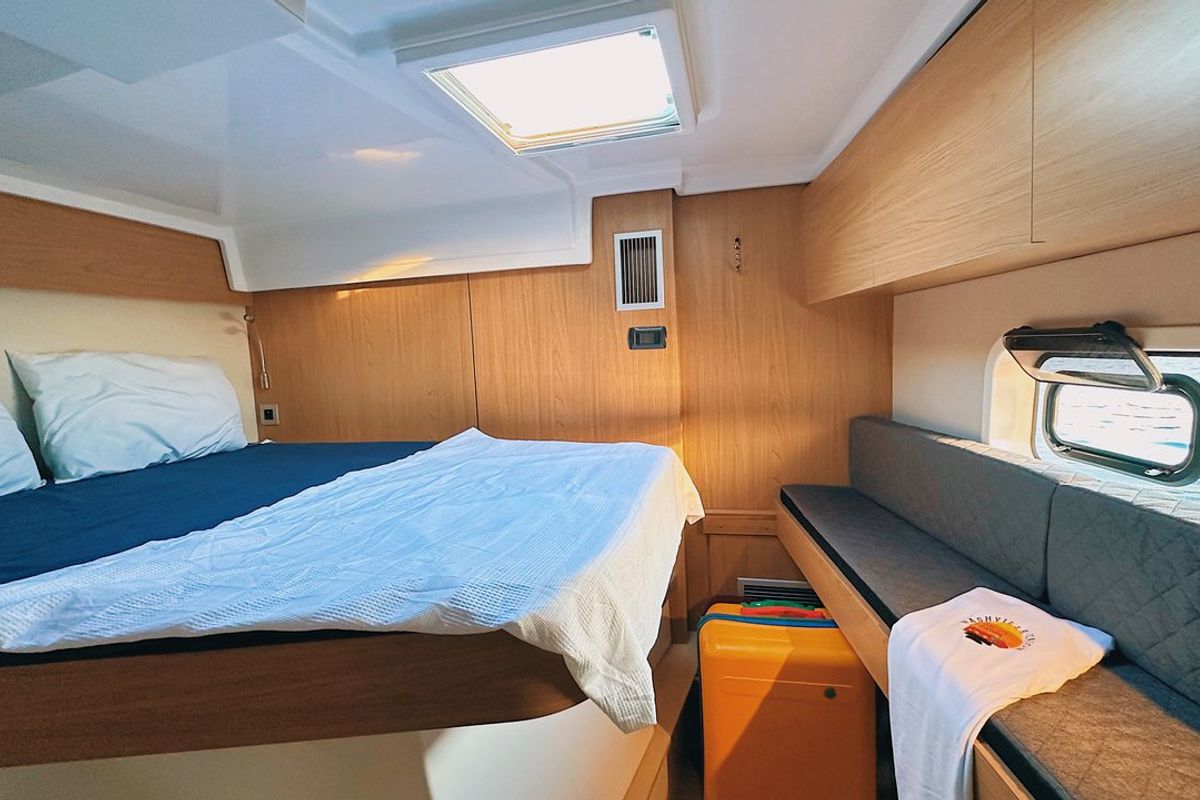 Cabin on Jomo, a Bali Catspace catamaran at Fethiye, Turkey