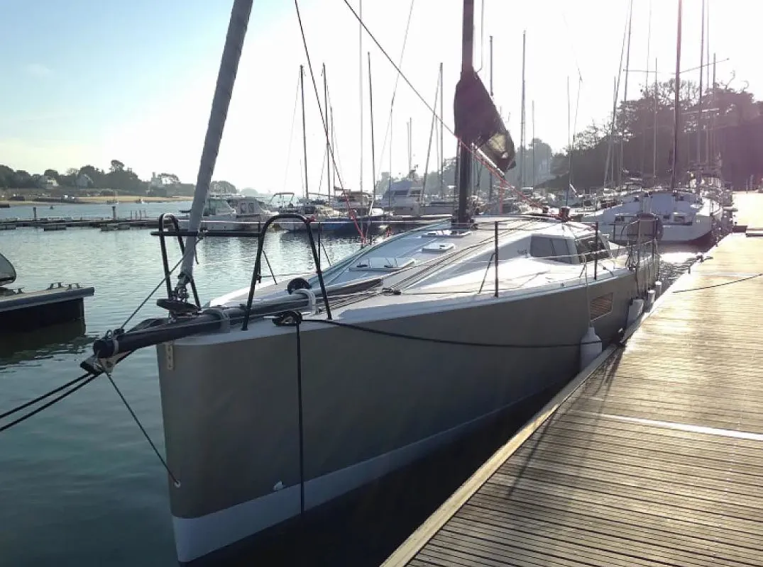 Exterior view of LITTLE WING, a Pogo Structures Pogo 36 sailboat at La Trinité-sur-Mer, France