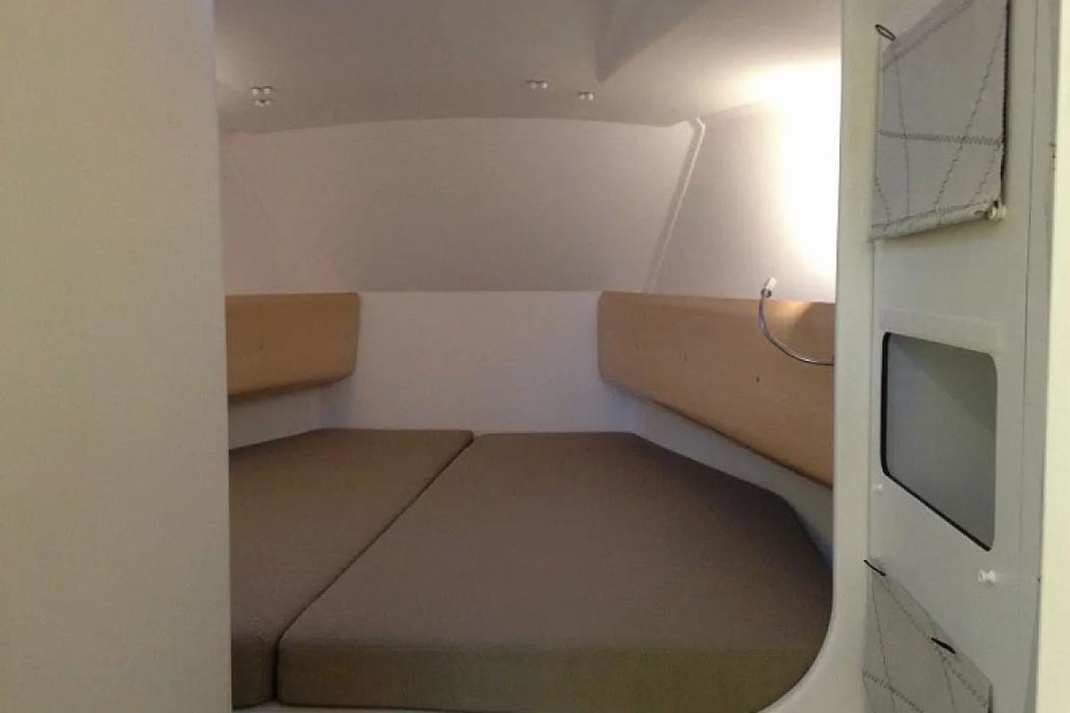 Cabin on LITTLE WING, a Pogo Structures Pogo 36 sailboat at La Trinité-sur-Mer, France