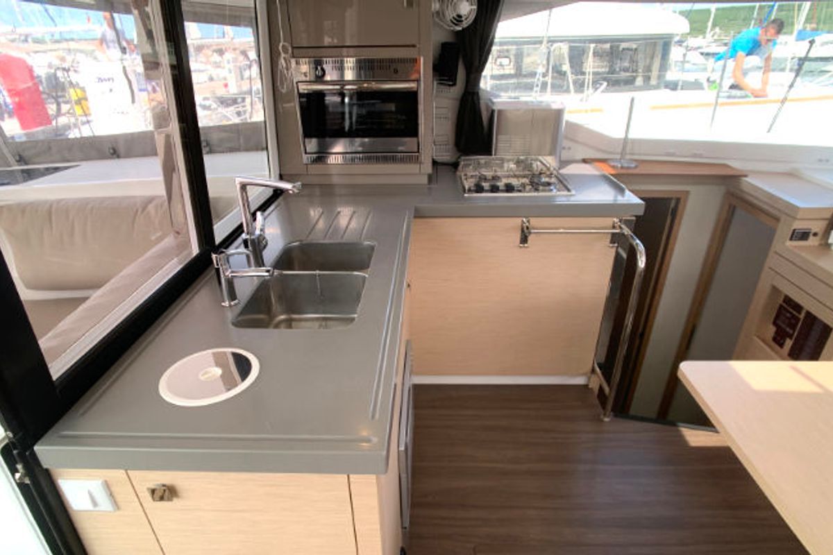 Galley of Idefix, a Fountaine Pajot Lucia 40 catamaran at Općina Rogoznica, Croatia
