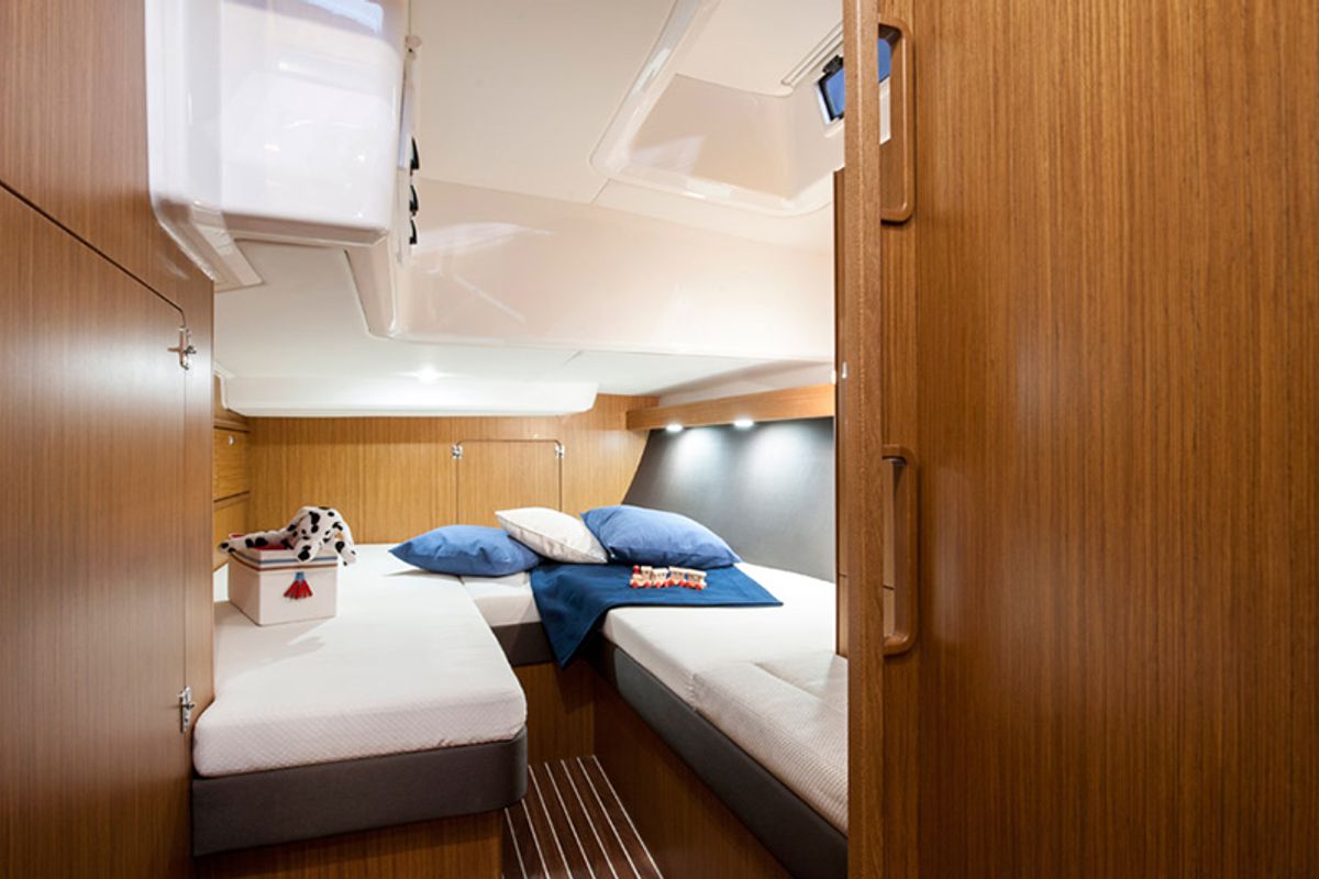 Cabin on Star Romeo, a Bavaria Cruiser 56 sailboat at Primošten, Croatia