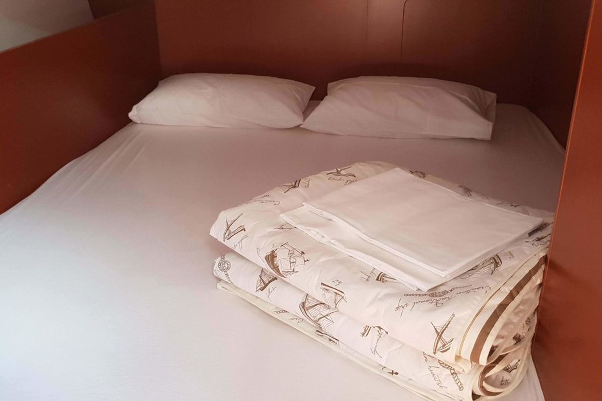 Cabin on Bellona, a Beneteau Oceanis 38.1 sailboat at Split, Croatia