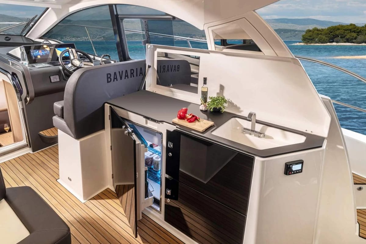 Skyfall, a Bavaria SR41 yacht at Punat, Croatia
