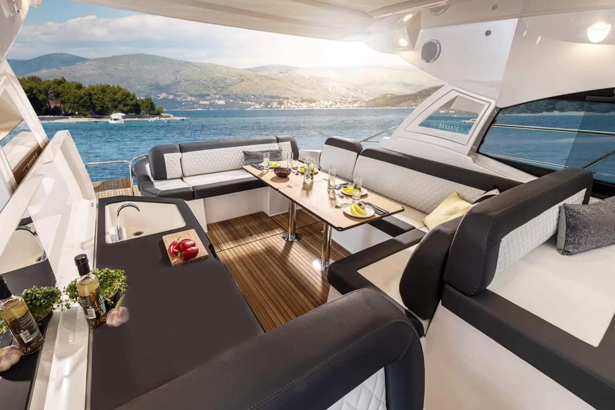 Skyfall, a Bavaria SR41 yacht at Punat, Croatia