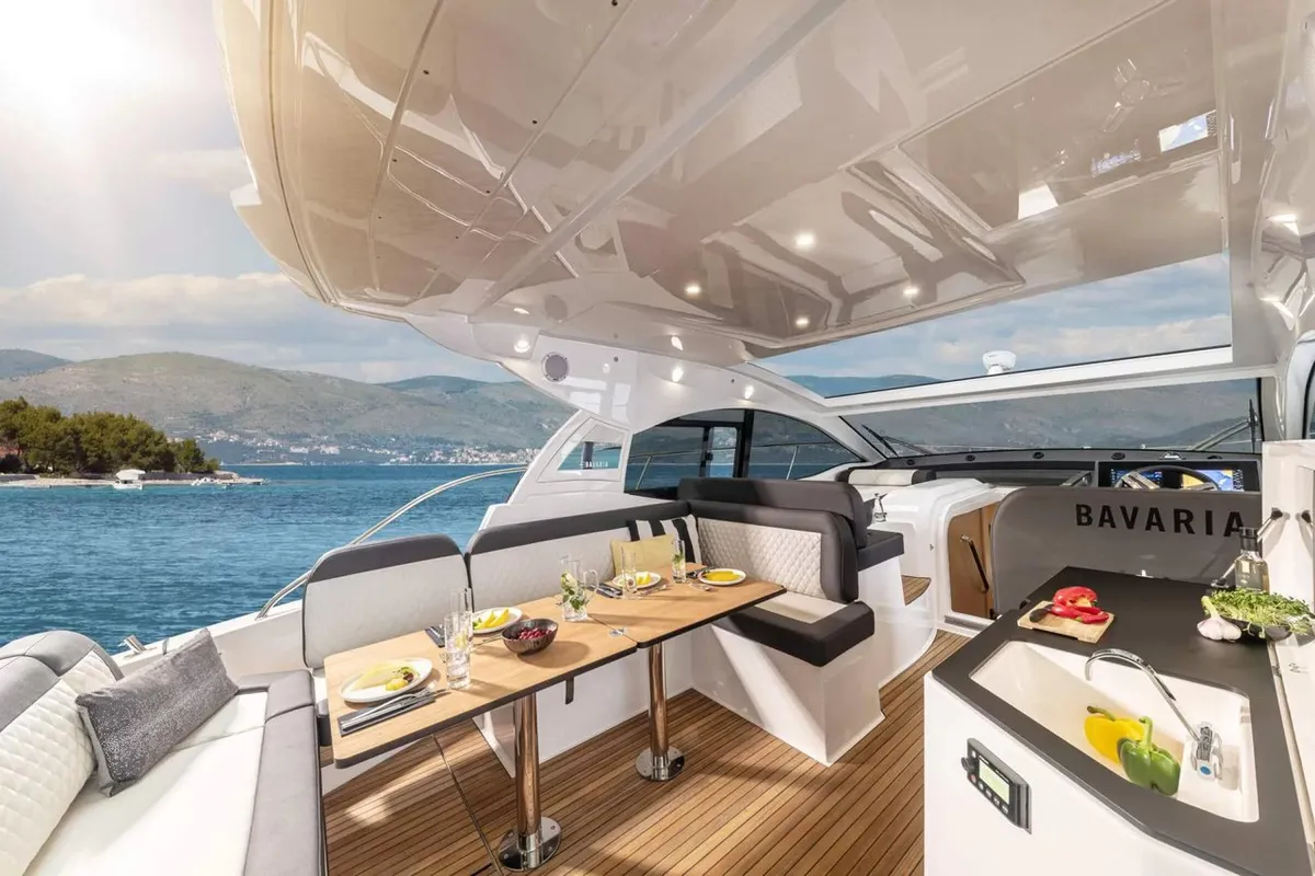 Skyfall, a Bavaria SR41 yacht at Punat, Croatia