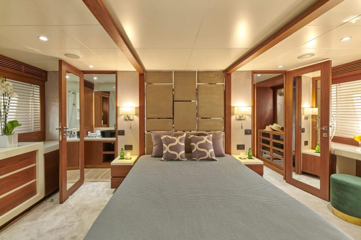 Cabin on La Fenice, a Azimut 85F yacht at Gouvia, Greece