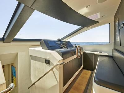 Cockpit of La Fenice, a Azimut 85F yacht at Gouvia, Greece