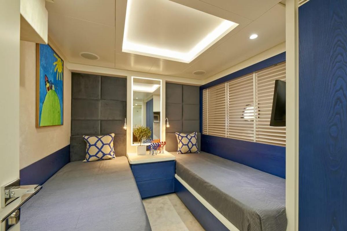 Cabin on La Fenice, a Azimut 85F yacht at Gouvia, Greece