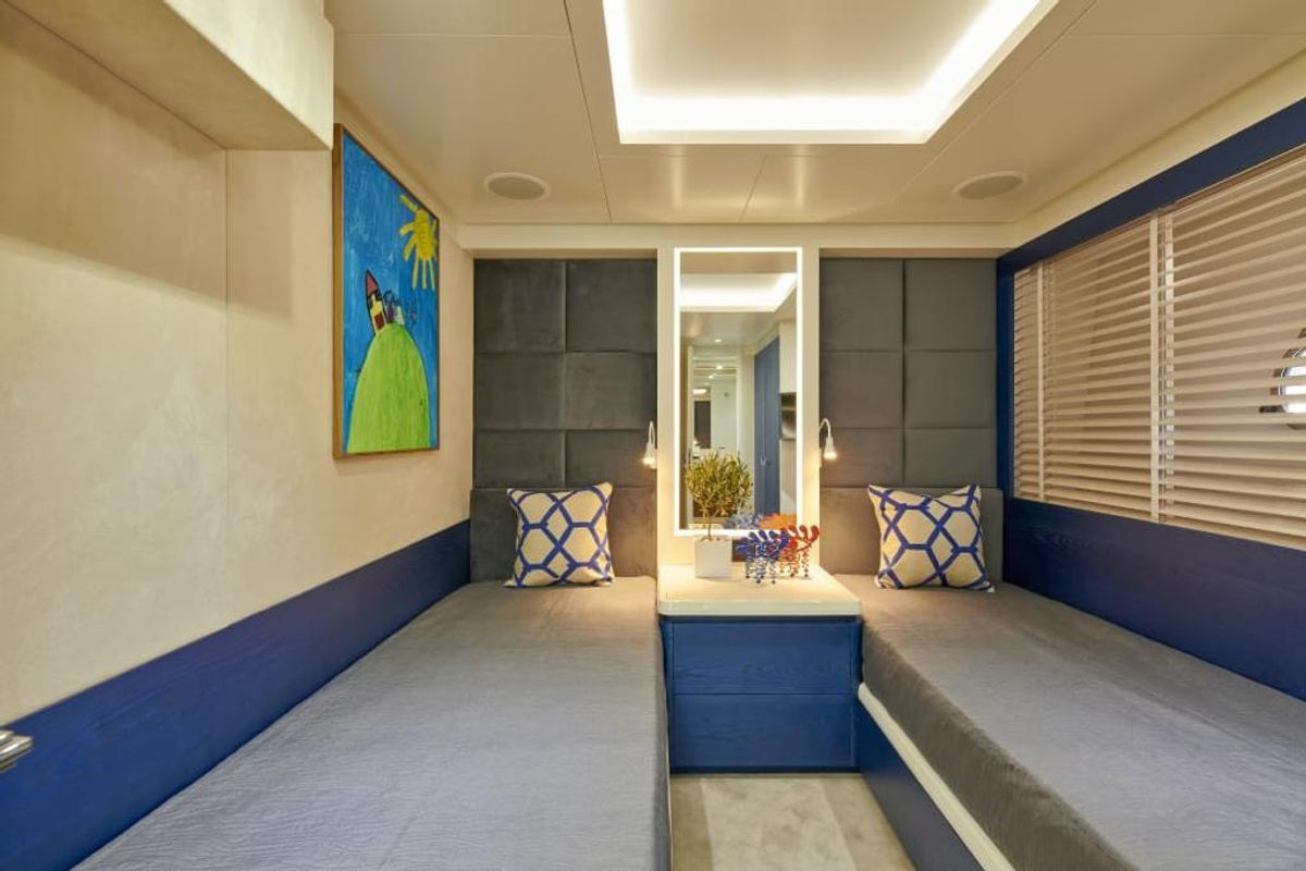 Cabin on La Fenice, a Azimut 85F yacht at Gouvia, Greece