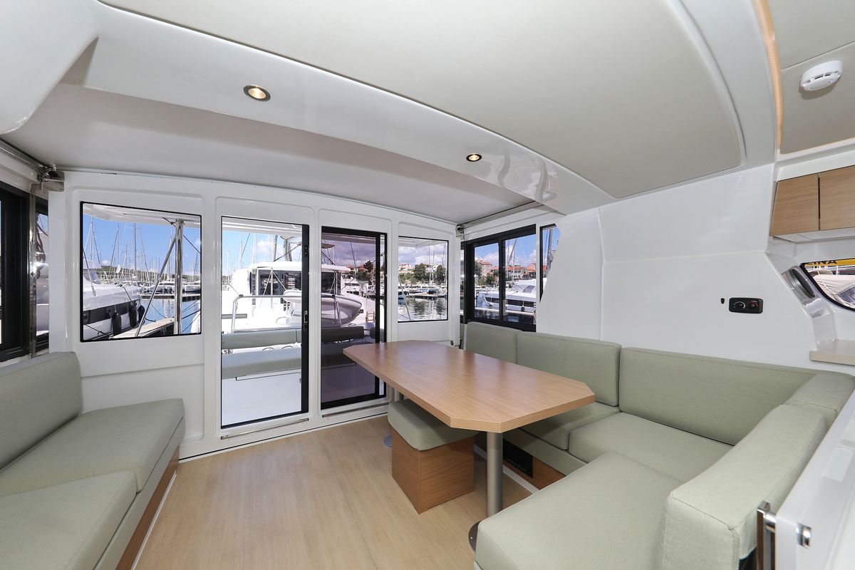 Salon of Mademoiselle, a Bali 4.2 catamaran at Općina Rogoznica, Croatia