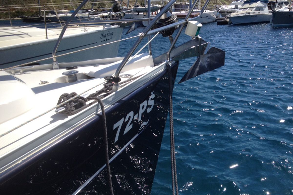 Exterior view of Sea Bird, a Elan Impression 344 sailboat at Primošten, Croatia