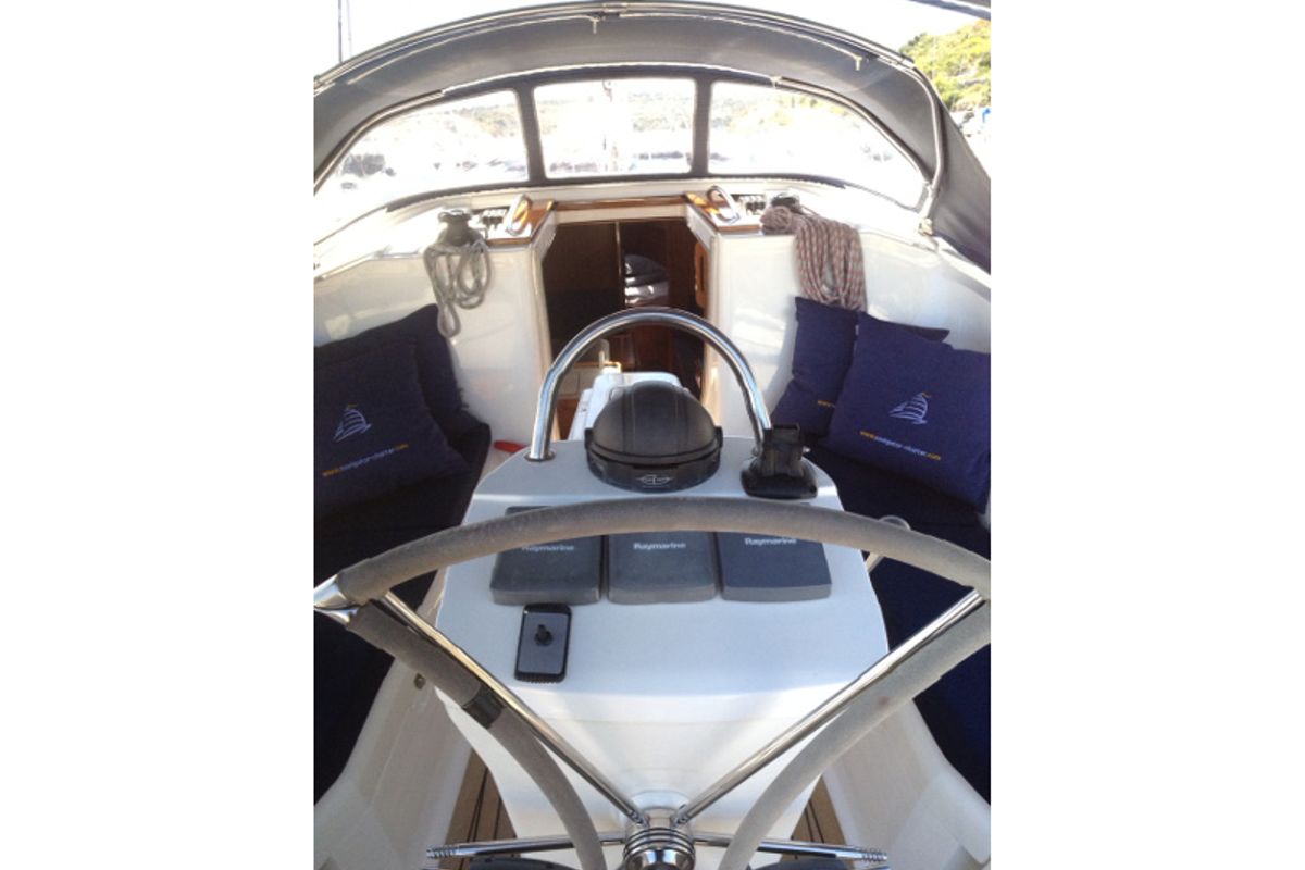 Cockpit of Sea Bird, a Elan Impression 344 sailboat at Primošten, Croatia
