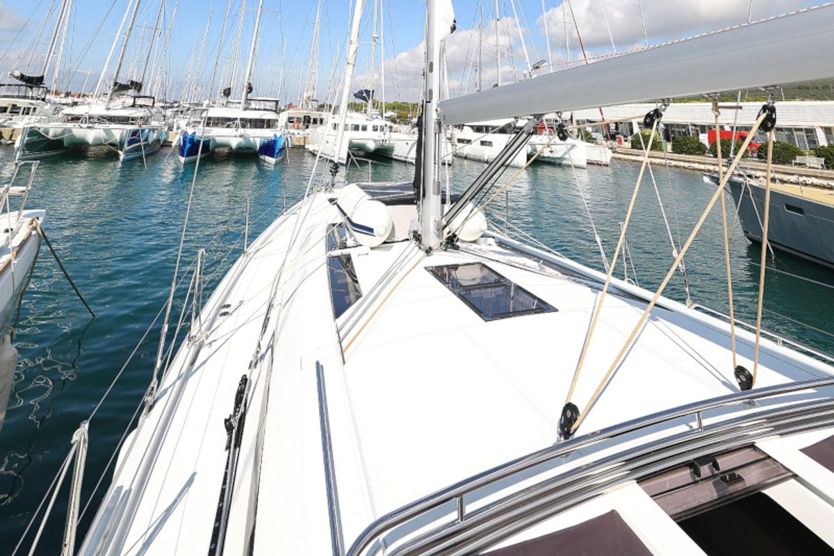 Deck of Grey Goose, a Beneteau Oceanis 51.1 sailboat at Općina Sukošan, Croatia