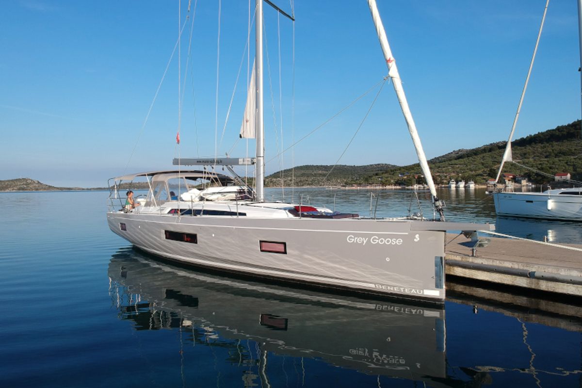 Exterior view of Grey Goose, a Beneteau Oceanis 51.1 sailboat at Općina Sukošan, Croatia