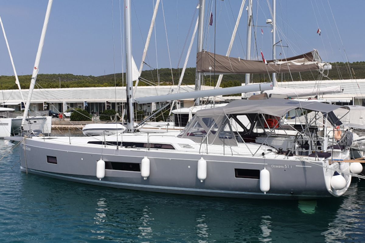 Exterior view of Grey Goose, a Beneteau Oceanis 51.1 sailboat at Općina Sukošan, Croatia