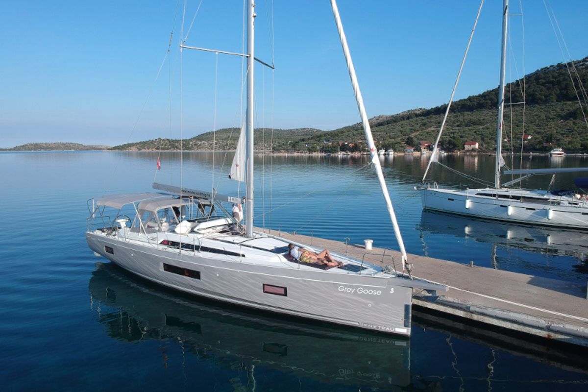 Exterior view of Grey Goose, a Beneteau Oceanis 51.1 sailboat at Općina Sukošan, Croatia