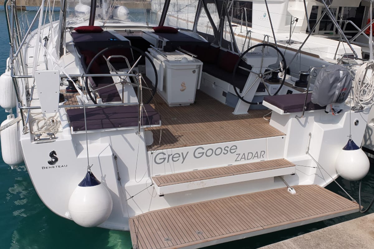 Exterior view of Grey Goose, a Beneteau Oceanis 51.1 sailboat at Općina Sukošan, Croatia
