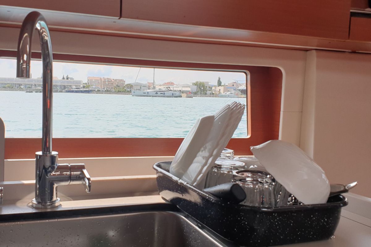 Galley of Grey Goose, a Beneteau Oceanis 51.1 sailboat at Općina Sukošan, Croatia