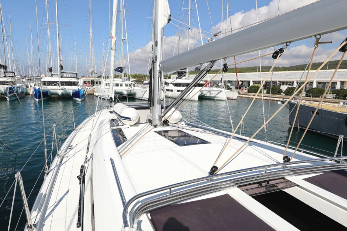 Deck of Grey Goose, a Beneteau Oceanis 51.1 sailboat at Općina Sukošan, Croatia