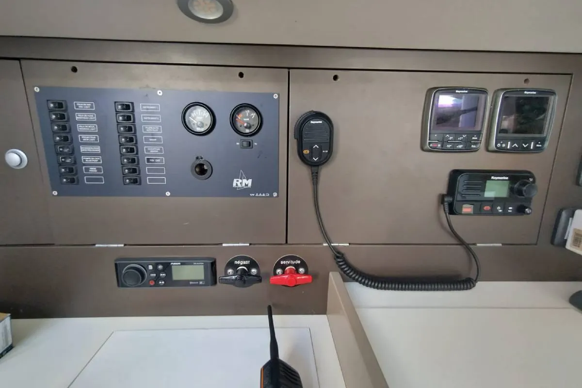 Cockpit of Bag Dir 3, a RM Yachts RM 1070 sailboat at Saint-Cast-le-Guildo, France