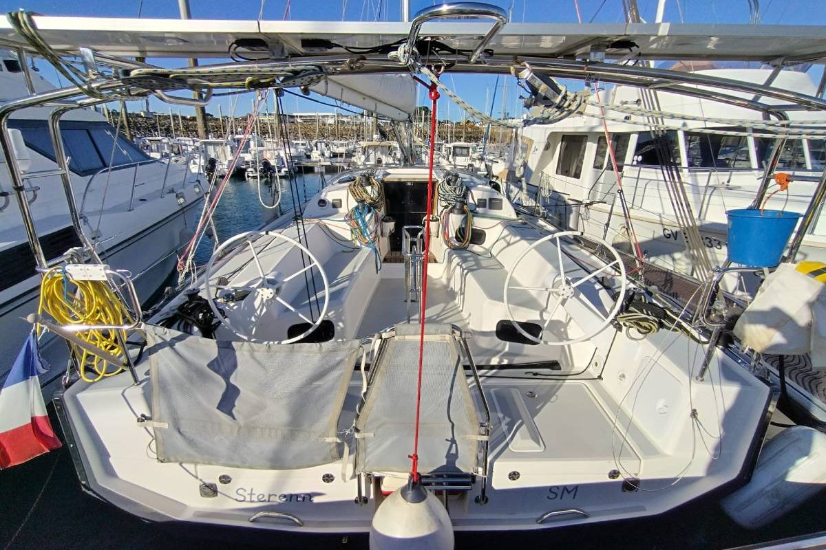 Cockpit of Bag Dir 3, a RM Yachts RM 1070 sailboat at Saint-Cast-le-Guildo, France