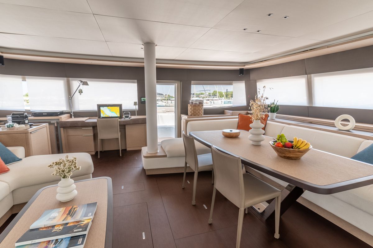 Salon of Seaductive Orca, a Lagoon Sixty 5 catamaran at Split, Croatia