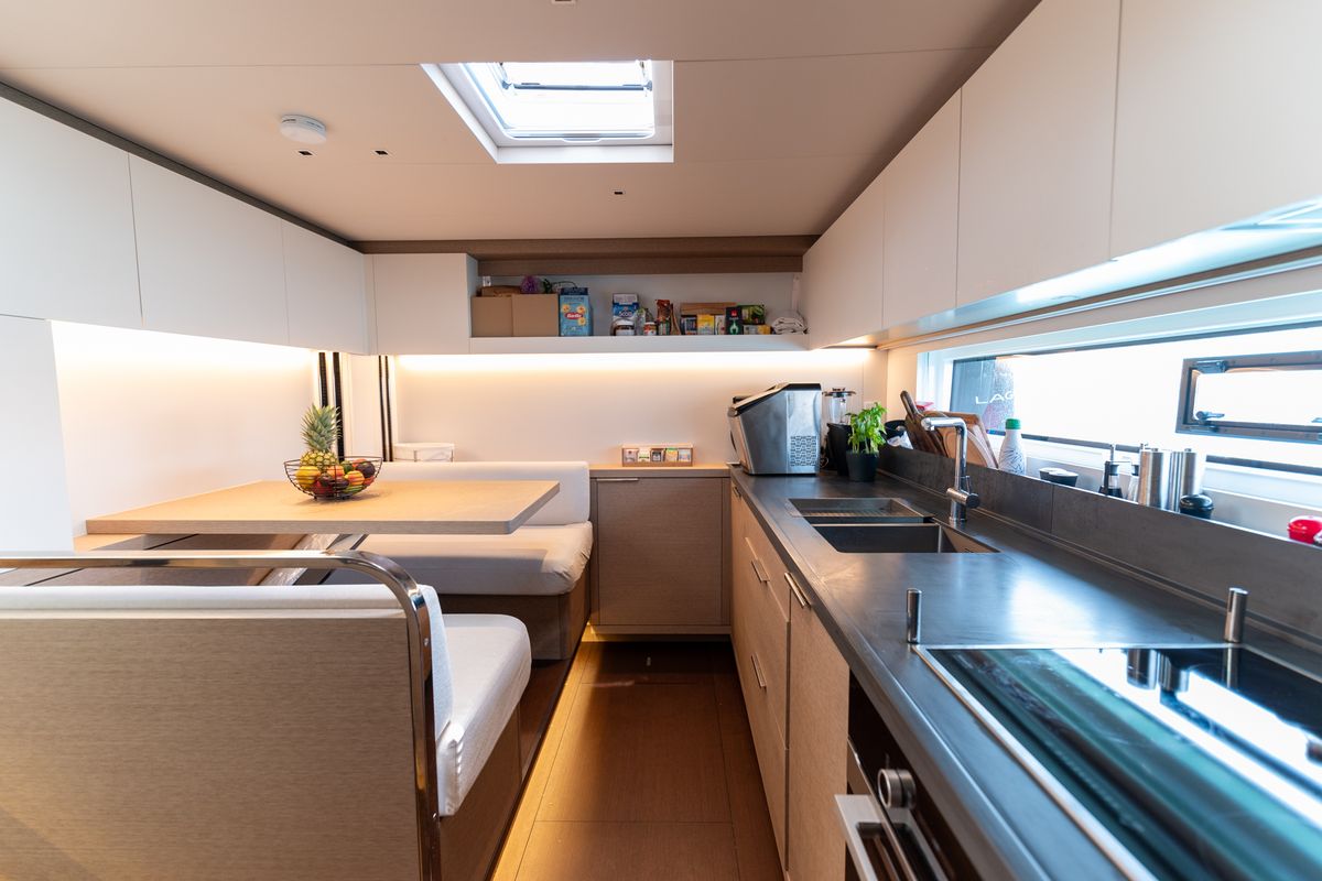 Galley of Seaductive Orca, a Lagoon Sixty 5 catamaran at Split, Croatia