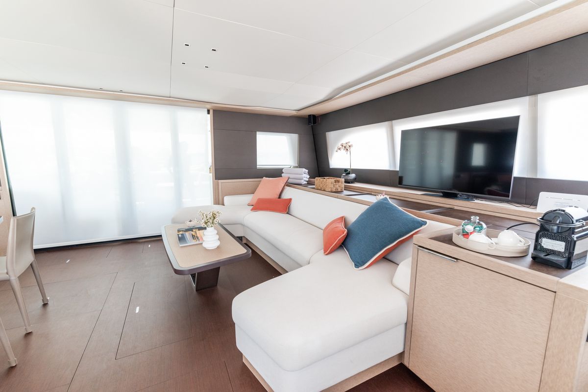Salon of Seaductive Orca, a Lagoon Sixty 5 catamaran at Split, Croatia