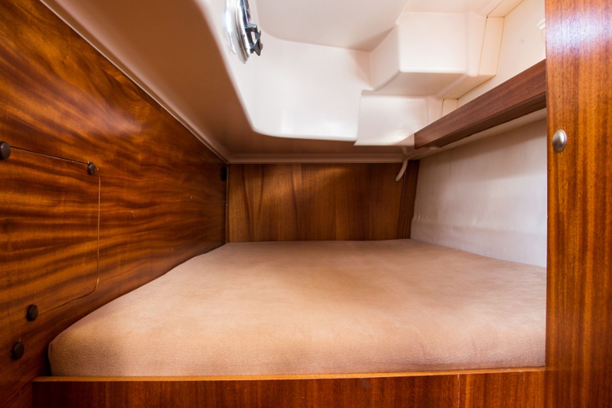 Cabin on Nautika 1000 VIP, a Delphia Yachts Nautika 1000 motorboat at Wilkasy, Poland