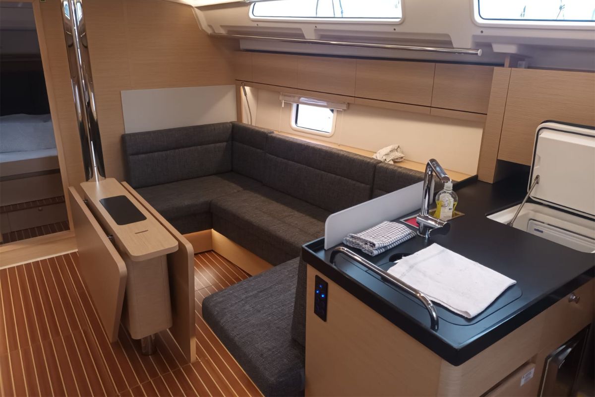 Salon of Seahawk, a Hanse Yachts Hanse 418 sailboat at Punat, Croatia