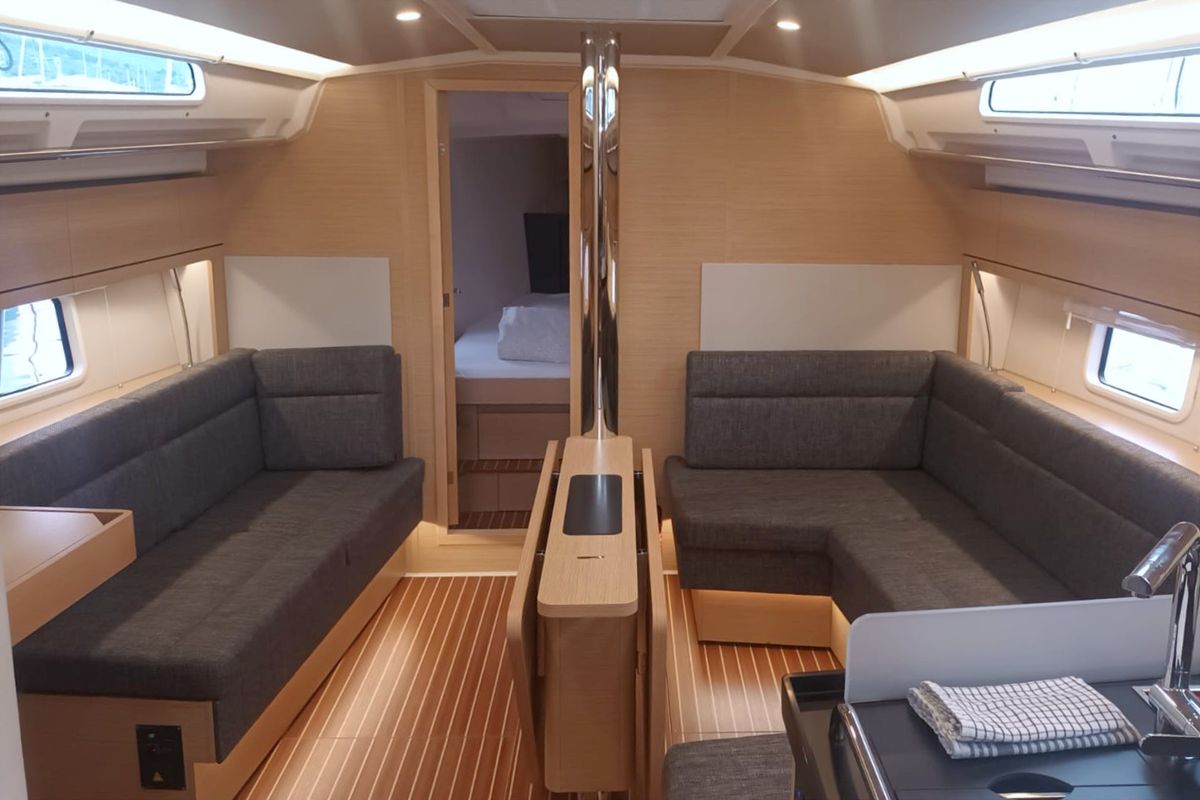 Salon of Seahawk, a Hanse Yachts Hanse 418 sailboat at Punat, Croatia