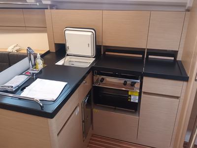 Galley of Seahawk, a Hanse Yachts Hanse 418 sailboat at Punat, Croatia