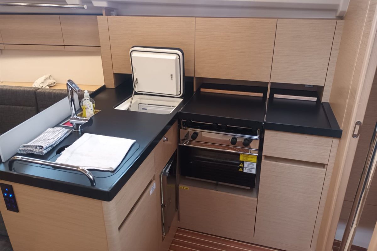 Galley of Seahawk, a Hanse Yachts Hanse 418 sailboat at Punat, Croatia