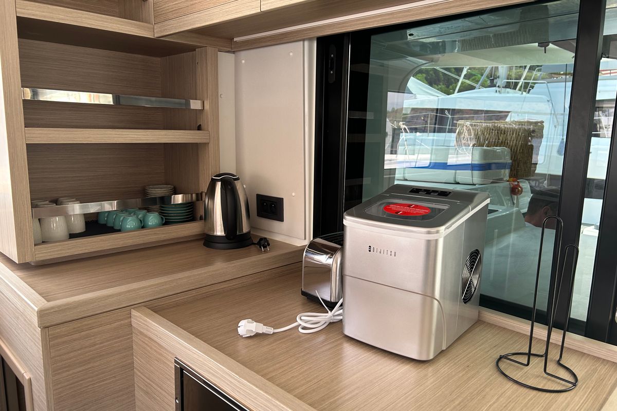 Galley of Lua, a Lagoon 46 catamaran at Fethiye, Turkey