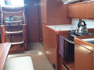 Galley of Sail La vie, a Beneteau Oceanis 46 sailboat at Athens, Greece