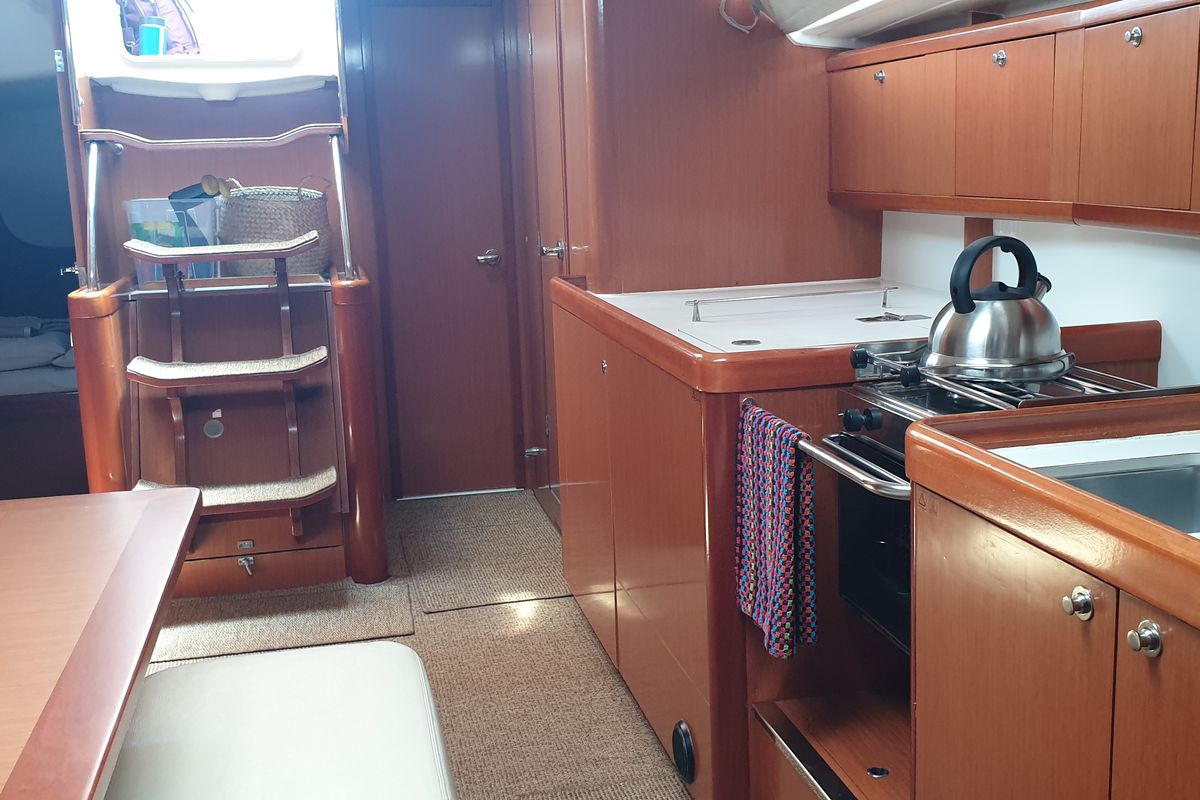 Galley of Sail La vie, a Beneteau Oceanis 46 sailboat at Athens, Greece